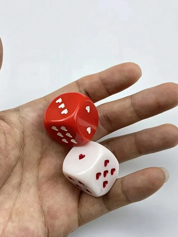 2/Set Of 25mm Heart-Shaped Dice - Perfect For Home Games, Parties, And RPG Board Games!,Adult Party Games Suitable For Halloween/Christmas/Thanksgiving