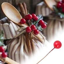 Pacote cereja artificial para decoração Natal - 50 /100/150peças
