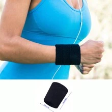 1pair Outdoor Sports Wristband, Sweat Absorbing Towel Wrist Guard, Tennis/Basketball/Fitness Wrist Support, Anti-Sprain Protective Wrist Strap, Unisex Protective Gear Gym Accessories