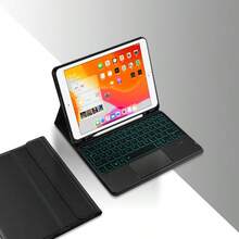 帶背光軌跡板的鍵盤保護套,可兼容ipad 9th 8th 7th世代10.2英寸2021 2020 2019年air 3 Pro 10.5英寸平板電腦的智能觸控板 - 黑色-英語佈局 - 查看 5