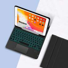 帶背光軌跡板的鍵盤保護套,可兼容ipad 9th 8th 7th世代10.2英寸2021 2020 2019年air 3 Pro 10.5英寸平板電腦的智能觸控板 - 黑色-英語佈局 - 查看 8