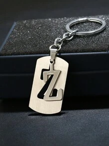 26pcs Stainless Steel English Letter Keychain - Silver - View 1