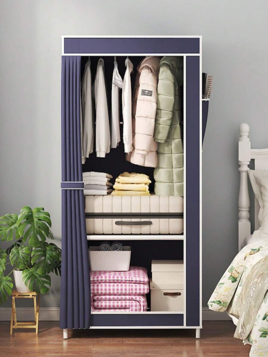 1 Piece Multifunction Portable Wardrobe - Blue - View 1