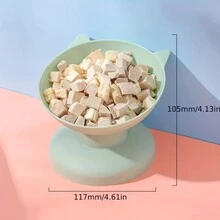 1pc Random color Cute Cartoon Ear Decor Pet Bowl For Cat - Multicolor - View 4