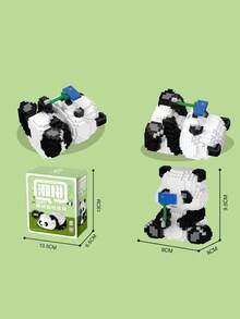 1set Children's Panda Themed Educational Building Block Toy Set, Unisex - Black and White - View 8
