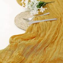 1張波西米亞風格半透明起司布桌布,適用於婚禮、嬰兒派對、生日派對或假日聚會蛋糕桌裝飾 - 薑色 - 查看 3