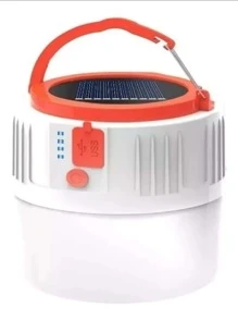 Foco Lampara Recargable Portátil Panel Solar - Blanco - Ver 1