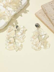 1pair Fashionable Flower Shaped Women's Polyresin Earrings