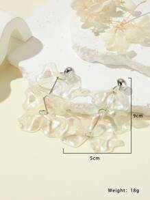 1pair Fashionable Flower Shaped Women's Polyresin Earrings