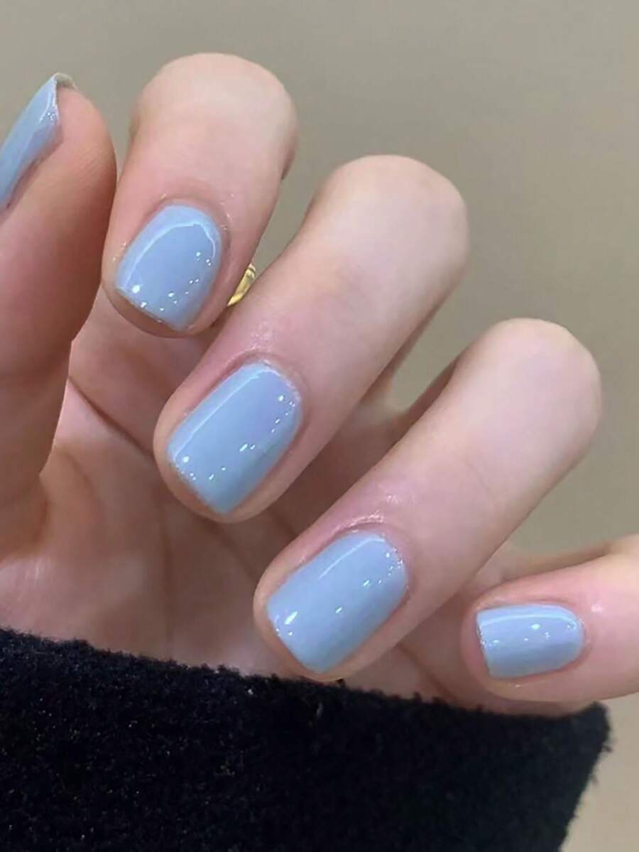 升級您的風格 24 件套時尚簡約美甲套裝適合女士和女孩,包括果凍指甲油和指甲銼 - 藍色 - 查看 1