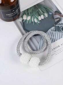 Bộ 2 dây buộc rèm cửa thời trang, dây buộc cửa sổ, dây cố định trang trí, thiết kế cà vạt cổ điển, thích hợp cho phòng khách, văn phòng - trắng - Xem 7