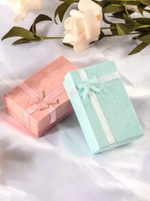 4入組精緻的雲和蝴蝶結細節的珠寶盒