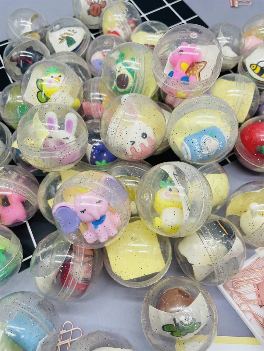 10 件裝 4.5 公分卡通人物扭蛋玩具，可愛筆筒娃娃兒童玩具，適合兒童獎勵，分享禮物 - 彩色 - 查看 1