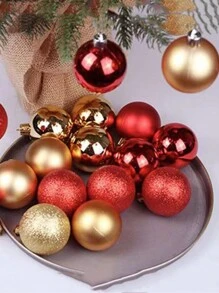 24个圣诞球装饰品，适用于圣诞树装饰、节日装饰、圣诞家居装饰、圣诞礼物、圣诞装饰品