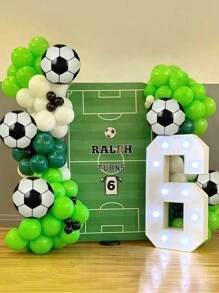 1set-112pcs Football Shaped Latex Balloon Set For Mall Shop Opening Scene Background Decoration, Christmas - Multicolor - View 1