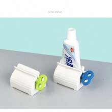 1入隨機顏色牙膏擠壓器牙刷架壁掛式擠壓器,適用於浴室、家庭和旅館