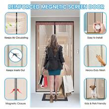 Cortina Puerta Velo Anti Insectos Zancudos Magnetica Mosquitero Malla Verano Persiana - Azul - Ver 2