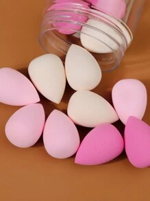 12pcs/Set Mini Waterdrop Shaped Makeup Sponge, Non-Latex Cosmetic Sponge Puff In Case, Multicolor - Multicolor - View 6