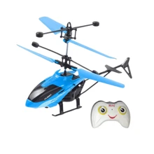 1pc Blue Rc Induction Dual Airline Suspension Helicopter, Durable, Rechargeable, With Led Light - Blue - View 1