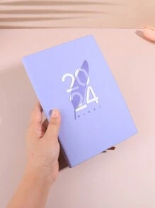 1pc Purple 2024 Time Management Writable Planner Notebook With 150 Sheets - Violet Purple - View 8