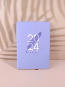 1pc Purple 2024 Time Management Writable Planner Notebook With 150 Sheets - Violet Purple - View 6