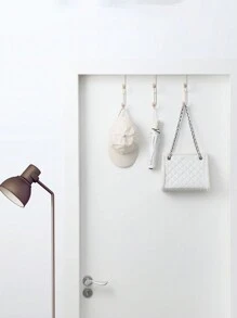 1個簡單的衣櫥收納架,門後帽衣服配件收納架,家居臥室掛櫃無需鑽孔 - 白色 - 查看 4