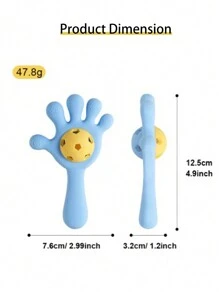 1pc Silicone Hand Shake Bell Toy For Baby Teething And Soothing