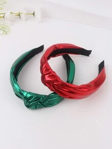 紅色和綠色皮革結頭箍適合日常使用 - 彩色 - 查看 2