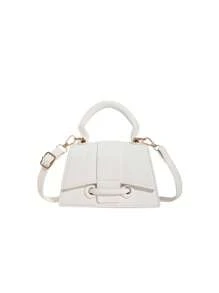 1pc Mini Fashionable Flap Handbag Suitable For Daily Outings, Shopping, Vacations - White - View 3