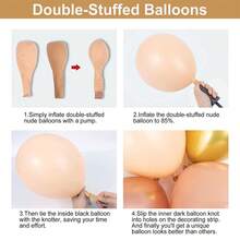 120入組淡粉色氣球,花環拱門,充滿了雙重淡色奶油色和桃色粉,玫瑰金色適用於嬰兒派對、生日派對和婚禮