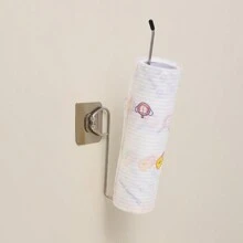 1入組衛生紙架浴室收納紙巾架廚房牆面掛鉤廁所紙支架家庭收納廁所配件 - 銀色 - 查看 4