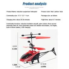 1pc Blue Rc Induction Dual Airline Suspension Helicopter, Durable, Rechargeable, With Led Light - Blue - View 5