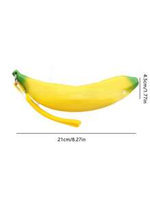 可爱香蕉图案小包，拉链零钱包，多功能户外包 - 黃色 - 查看 6