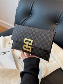 豪華晚餐包、晚餐包迷人、優雅、精緻、安靜奢華時尚印花手拿包大容量女式，適合晚會方形包女士、女士、派對女孩、新娘完美適合派對、婚禮、舞會、晚宴/宴會、晚餐/宴會、送給女性媽媽老師朋友伴娘的最佳禮物 - 咖啡棕 - 查看 8