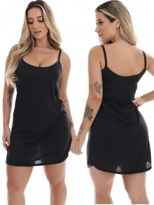 Plus Size Nightgowns & Sleepshirts - 黑色 - 查看 2