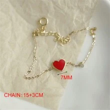 1 件 925 纯银镀红心珐琅树脂手链，适合女性日常佩戴