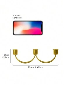 1pc Iron Candle Holder, 3 In 1 Candle Stand For Home Decor - Gold - View 6