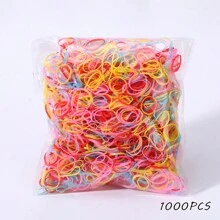 1000入組彩色蝴蝶結彈性髮圈,一次性小女孩馬尾捆,適用於節日 - 彩色 - 查看 1