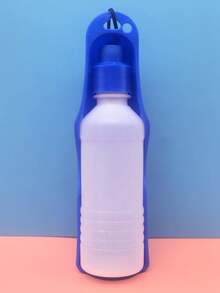 1pc Portable Plastic Water Bottle For Outdoor Activities, Suitable For Pets Drinking - Blue - View 4