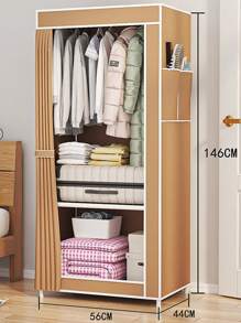 1 Piece Multifunction Portable Wardrobe - Brown - View 2