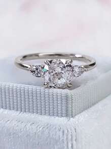 1 PC Gorgeous Cubic Zirconia Ring For Women For Wedding Engagement Anniversary Party Band Jewelry Valentine's Day Gift,Mom,Mother,Mother's Day,Gift