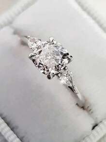 1 PC Gorgeous Cubic Zirconia Ring For Women For Wedding Engagement Anniversary Party Band Jewelry Valentine's Day Gift,Mom,Mother,Mother's Day,Gift