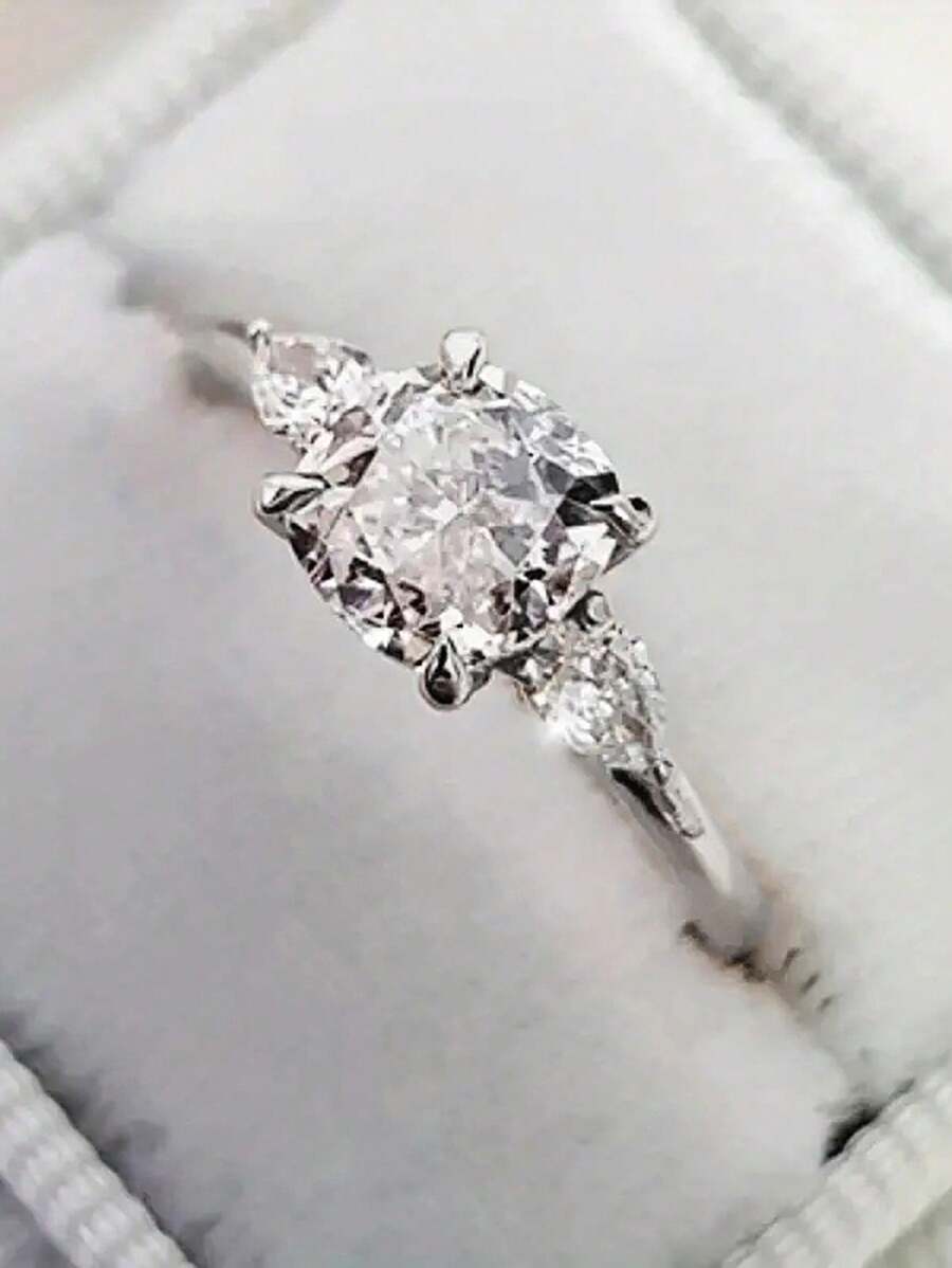 1 PC Gorgeous Cubic Zirconia Ring For Women For Wedding Engagement Anniversary Party Band Jewelry Valentine's Day Gift,Mom,Mother,Mother's Day,Gift