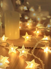 1 Set Of 10/20/30/40-led Starry String Lights For Various Scenes Decoration, Including Bedroom, Party, Banquet And Shop Window - Yellow - View 1