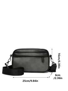 新款时尚男士休闲户外多功能单肩包/斜挎包/邮差包，适合旅行、商务、日常使用，轻便手提包，黑色，送给爸爸、丈夫的绝佳礼物 - 灰色 - 查看 4