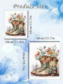 5d New Diamond Painting 'flower In The Boots' Mosaic Sticker Modern Art Cross Stitch Embroidery Full Round Mosaic Rhinestone Wall Decor Set For Home Living Room - Multicolor - View 9