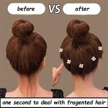 4pcs/set Girls' Stylish Star Design Hair Comb With Rhinestone Decor, Suitable For Daily Wear, Travel, Beach And Various Parties - Black and White - View 2