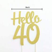 40 Đồ trang trí Bánh - Sinh nhật lần thứ 40 / 40TH Tiệc kỷ niệm Trang trí bánh kem , Sinh nhật lần thứ 40 / 40TH Tiệc kỷ niệm Đồ trang trí Quân nhu ( Vàng , 40 ) - xin chào 40 - Xem 2