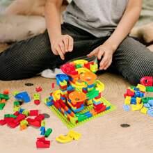168 Stück Bausteine, kleine Rutschbling Spaßblöcke Kinderbahnrennen, MINT-Lernspielzeug, klassische Murmelbahnspielzeug für Jungs Mädchen Kleinkinder ab 3 Jahren Geburtstagsgeschenk (Zubehörfarbe zufällig), Raumdekoration, Weihnachtsgeschenke Farbbausteine, Spielsachen für Kleine Mädchen, Junge Geburtstagsdekoration, Mädchenzimmer