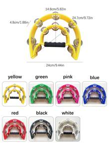 1 pieza doble fila & doble fila tintineo de mano percusión instrumento para actuación con alegría - Multicolor - Ver 8